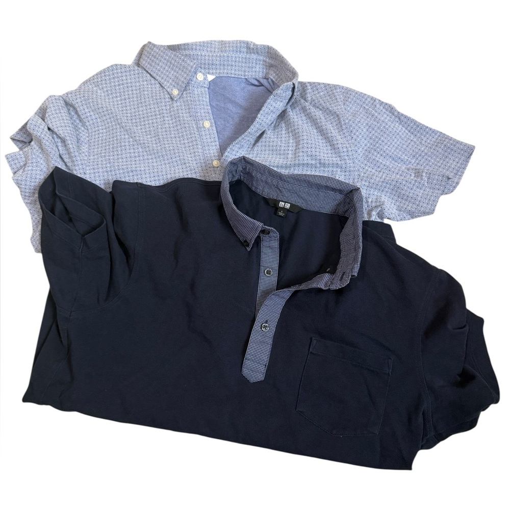 2 EUC Uniqlo Mens  Polo Bundle, size L